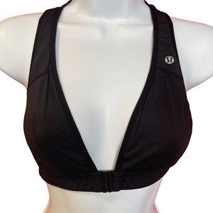 Lululemon Sports Bra “Lift & Separate” Free to Be Size 4 Black Mesh Opens snap